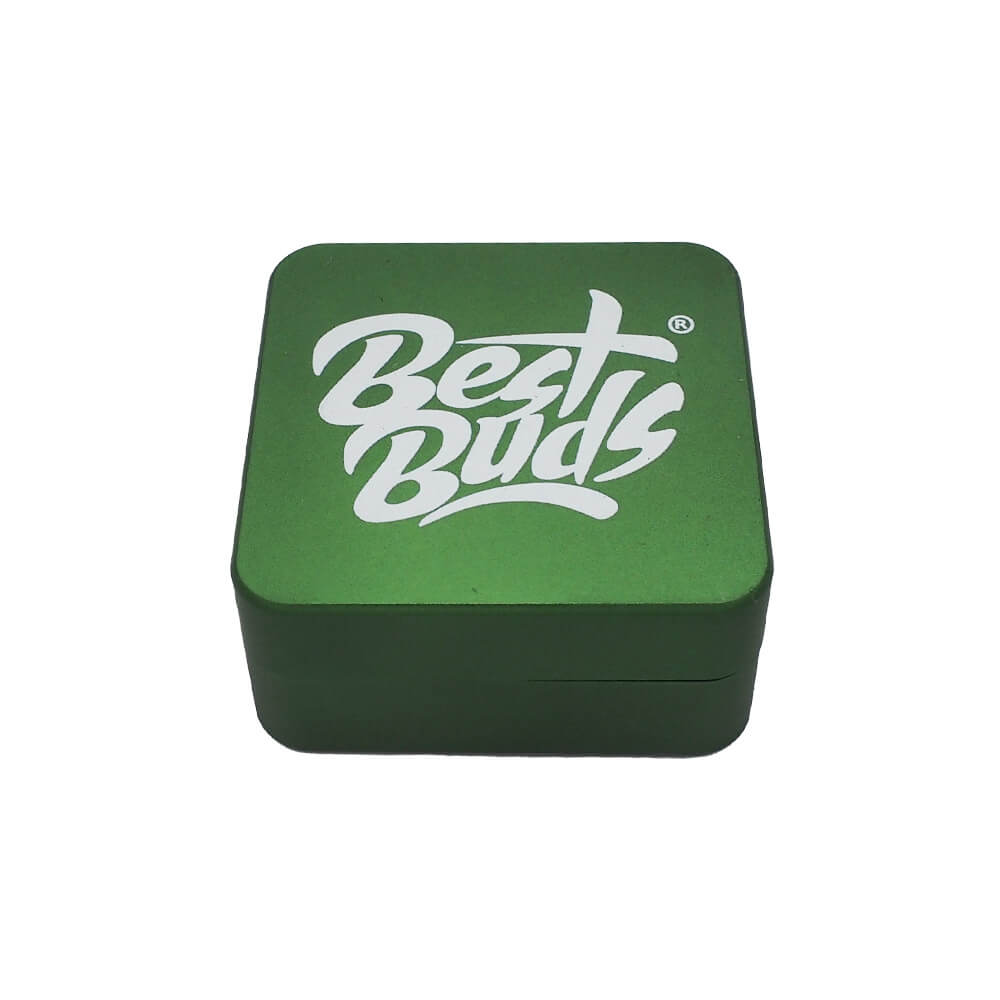 Best Buds Flat Square Aluminium Grinder 2 Parts (50mm)