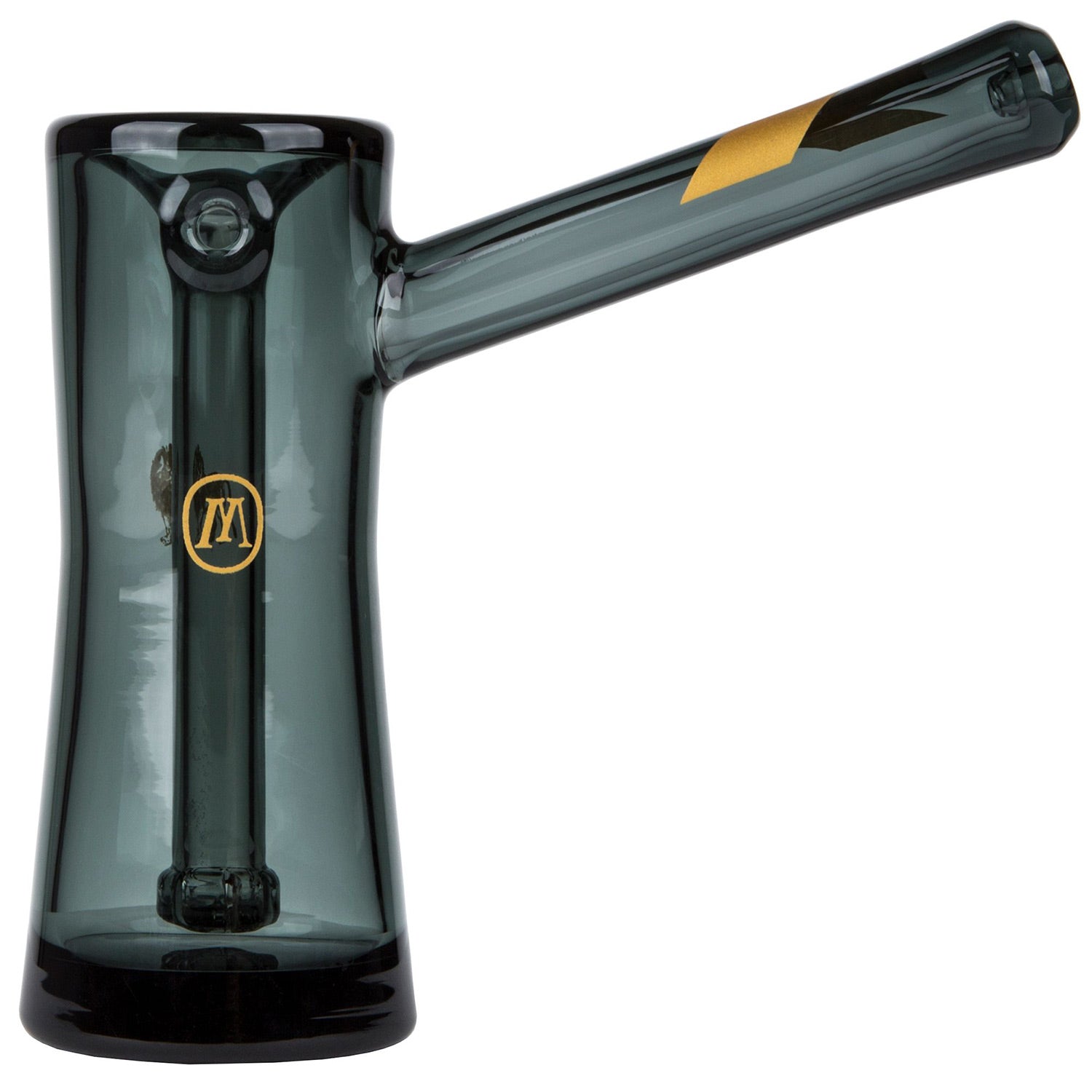 Marley Natural - Smoked Glass Bubbler with Gold Stripe Decal